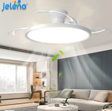 Ventilateur de Plafond LED 2-en-1 – Pales Rétractables Invisibles, Lumière + Ventilation, Télécommande